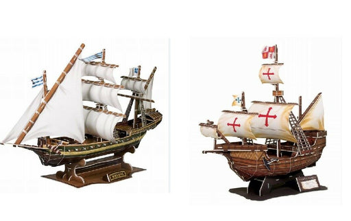 2 pcs 3D puzzles Mystic Ship + Santa Maria Ship Education DIY