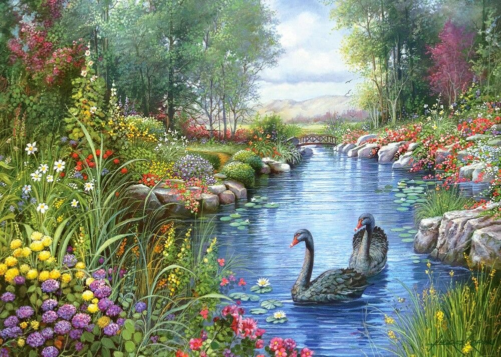 Castorland jigsaw puzzle 1500 Black Swans