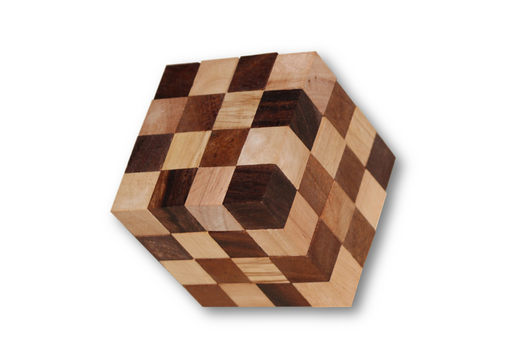 Anaconda Snake 3D Cube 4X4X4 puzzle Wooden 3D Logic Wood Brain Teaser Puzzle