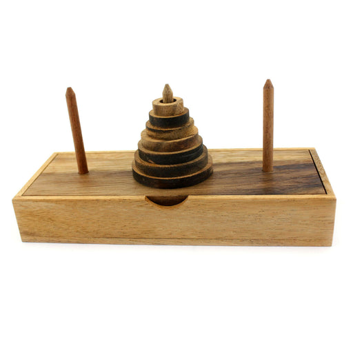 Hanoi Tower ( 7 Rings ) - Wooden 3D Logic Wood Brain Teaser Puzzle