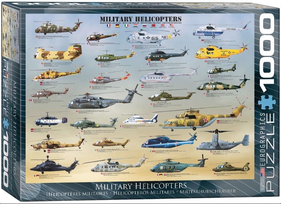 New! Eurographics jigsaw puzzle 1000 pc Military Helicopters