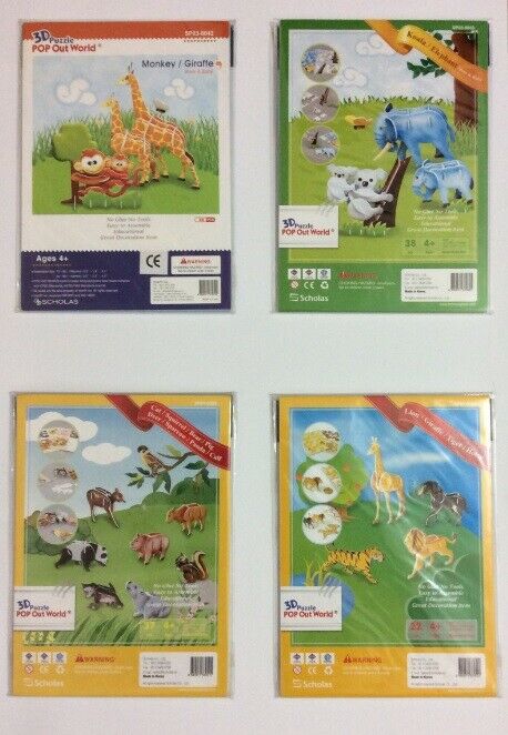 3d puzzles Set of 4 packages of Baby animals easy to make for children