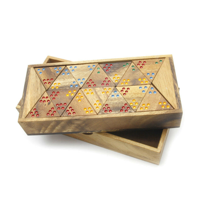 Tri Domino - Wooden 3D Logic Wood Brain Teaser Puzzle