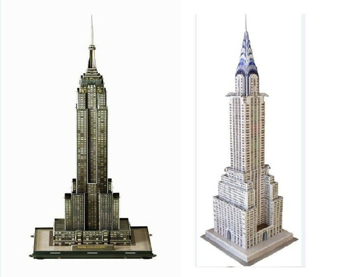 2 pcs 3D puzzles Chrysler Building + Empire State Building Education DIY