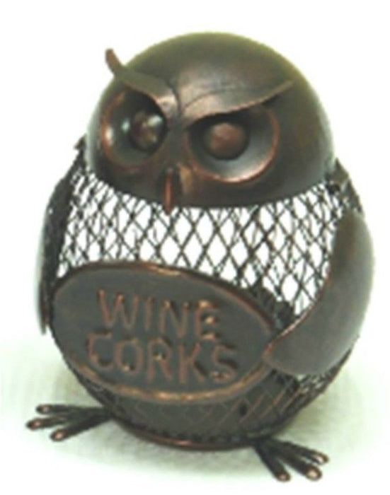 Wine Owl Cork Holder collector Metal Modern Rack design Bar Kitchen Gift