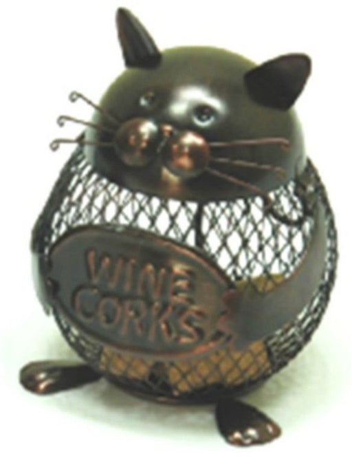 Wine Cat Cork Holder collector Metal Modern Rack design Bar Kitchen Gift