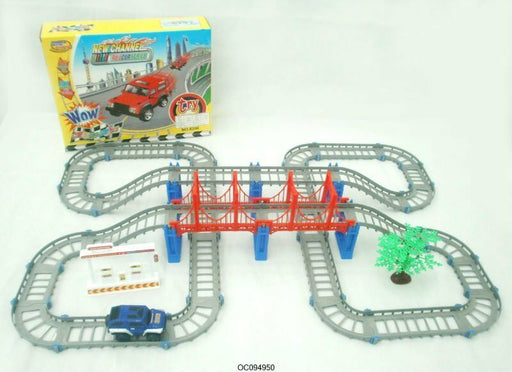 Electric Rail Car Spiral Track Educational Kids DIY Toy Playset Assembly Gift