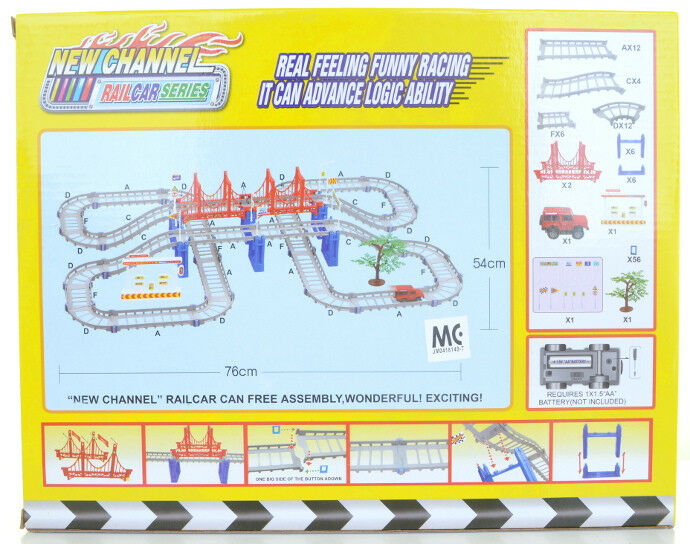 Electric Rail Car Spiral Track Educational Kids DIY Toy Playset Assembly Gift