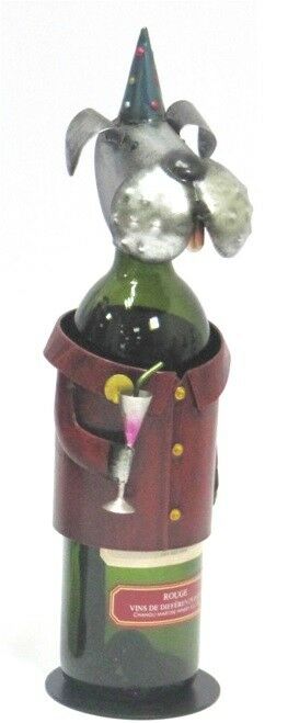 Wine Bottle Holder Metal Party Dog Modern Rack design Bar Kitchen Gift