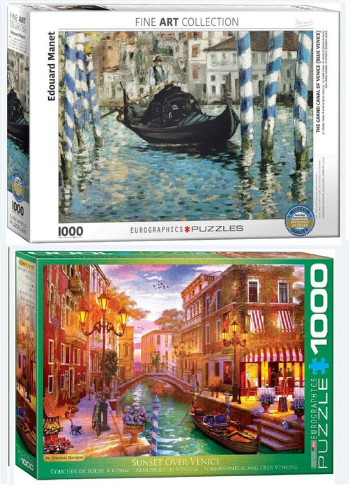 2 Eurographics puzzles 1000 pcs The Grand Canal of Venice + Sunset over Venice
