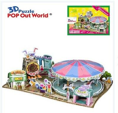 3D puzzle Pop Up World Fantastic Merry Go Round Education present DIY