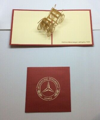 Old Vintage Car Red Color 3D Paper Pop Up Art special present