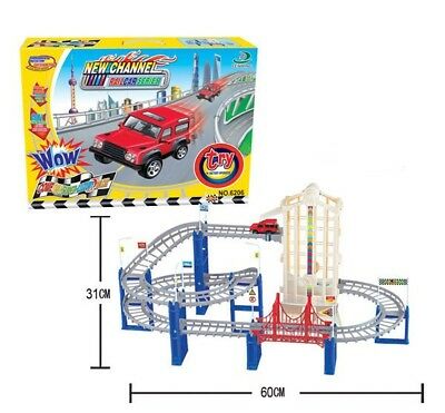 Electric Rail Car Spiral Track Educational Kids DIY Toy Playset Assembly Gift