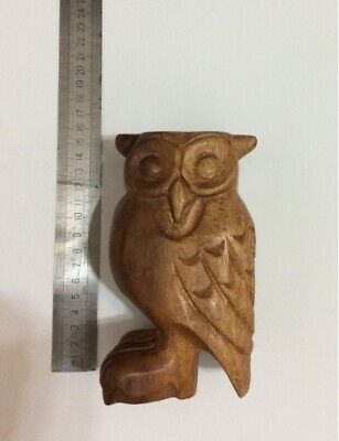 Owl Hand Carved Wooden Figuire For Decor