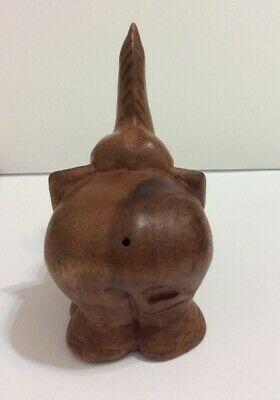 Elephant Hand Carved Wooden Figuire For Decor