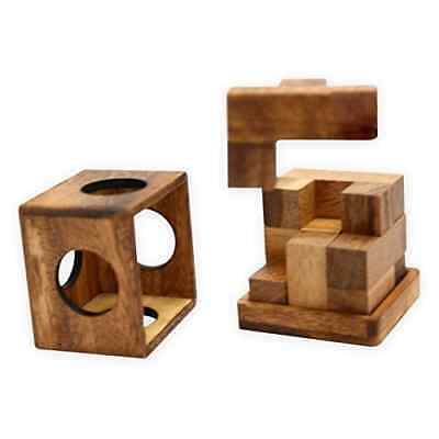 5+1 total 6 wooden puzzles Wooden 3D Logic Brain Teaser Puzzle