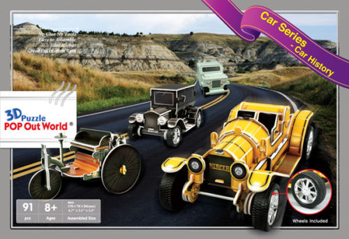 3D puzzle Pop Up World Car Series Car History - Education special present DIY