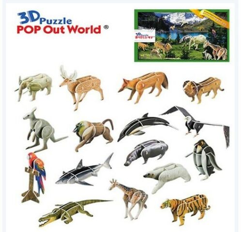 3D puzzle Pop Up World The Animal kingdom 16 types - Education special present